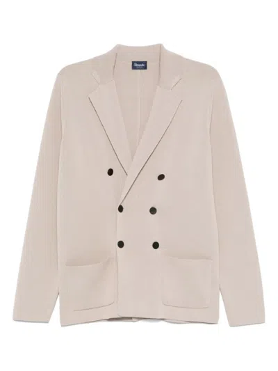 DRUMOHR DOUBLE-BREASTED COTTON JACKET WITH RELAXED FIT