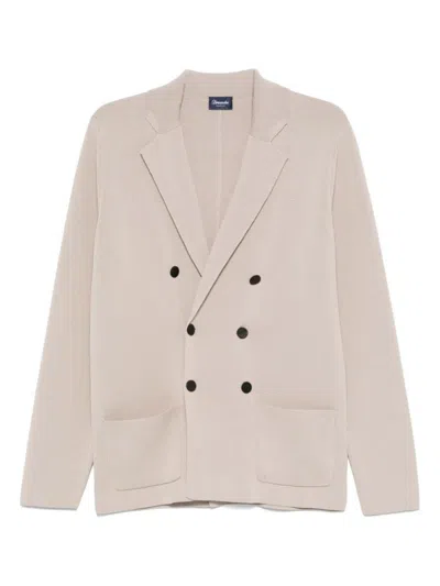 DRUMOHR DRUMOHR DOUBLE-BREASTED COTTON JACKET WITH RELAXED FIT