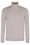 Drumohr Man Turtleneck Off White Size 44 Merino Wool In Grey