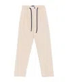 Drumohr Relaxed-fit Cotton Pants With Elastic Waistband In Beige