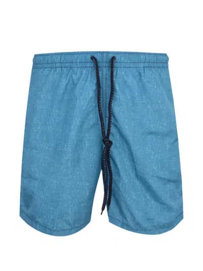 Drumohr Drawstring Slub-texture Shorts In Blue
