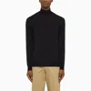 Drumohr Elegant Blue Merino Wool Turtleneck Sweater For Men In Black