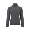 Drumohr Ribbed Turtleneck Sweater Long Sleeves In Grey
