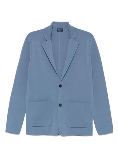 Drumohr Fine-knit Blazer In Clear Blue