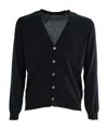 Drumohr Fine-knit Cotton Cardigan In Black