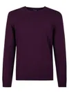 Drumohr Fine Knit Deep Purple Sweater In Black