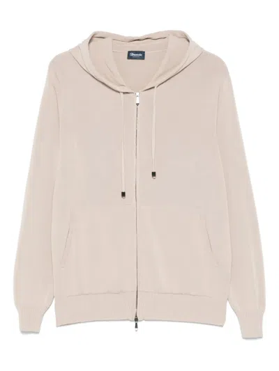Drumohr Fine-knit Hoodie In Nude