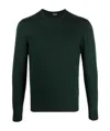 Drumohr Textured Knit Crewneck Sweater With Ribbed Finishes In Black