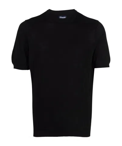 DRUMOHR FINE KNIT MOCK-NECK T-SHIRT