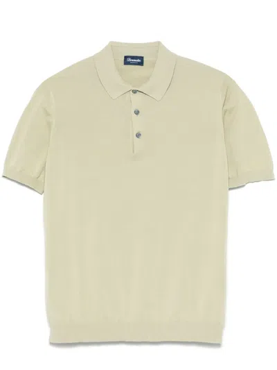 Drumohr Fine-knit Polo Shirt In Green