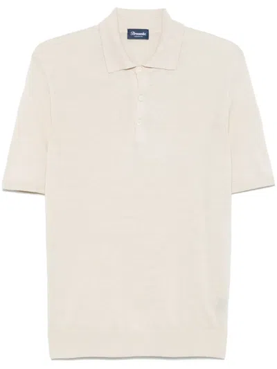 Drumohr Fine-knit Polo Shirt In Neutrals