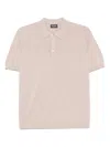 Drumohr Classic Cotton Polo With Traditional Collar In Neutrals
