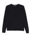 Drumohr Textured Knit Long Sleeve Crew-neck Sweater In Black