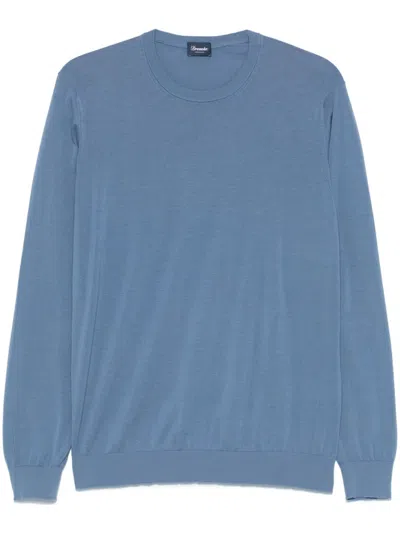 Drumohr Fein Gestrickter Pullover In Blau