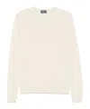 Drumohr Long Sleeves Round Neck Sweater In White