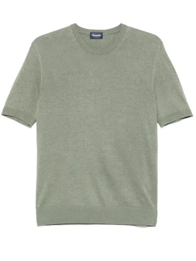 Drumohr Fine-knit T-shirt In Green