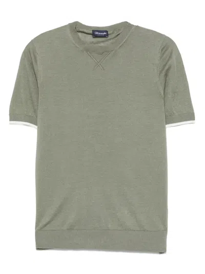 Drumohr Fine-knit T-shirt In Green