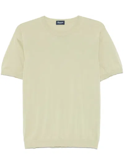 Drumohr Fine-knitted T-shirt In Green