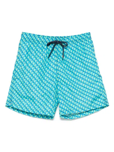 Drumohr Fish-print Swim Shorts In Green