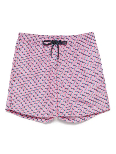 Drumohr Monogram-pattern Swim Shorts In Blue