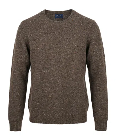 Drumohr Flecked Wool Sweater In Brown