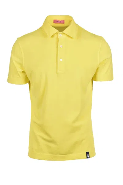 Drumohr Fluorescent Yellow Knitted Cotton Polo In Multi