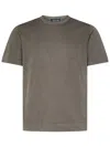 Drumohr Frosted Cotton Jersey Crew Neck T-shirt In Brown