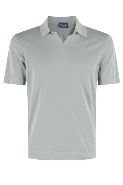 DRUMOHR DRUMOHR FROSTED COTTON SKIPPER POLO SHIRT