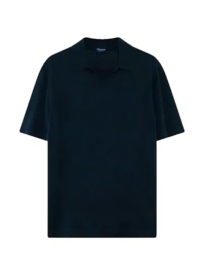 Drumohr Frosted Short-sleeve Polo Shirt In Blue
