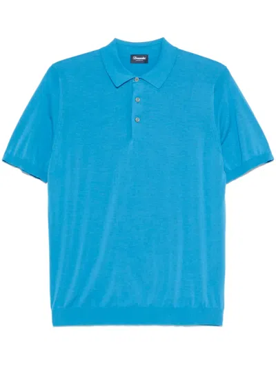 Drumohr Frostred Polo Shirt In Blue