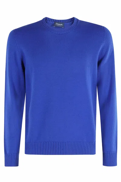 Drumohr G Collo Lana Merinos Doppio Filo In Blue