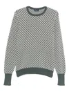 Drumohr Geometric-pattern Cashmere Sweater In Green