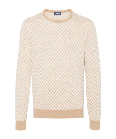 DRUMOHR GEOMETRIC-PATTERN CONTRAST-DETAIL JUMPER