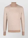 Drumohr Geometric Pattern Turtleneck Sweater With Ribbed Trim In Multi