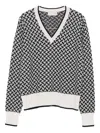 Drumohr Geometric-pattern V-neck Cashmere Sweater In Multi