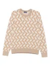 Drumohr Geometric-pattern Wool Sweater In Neutral