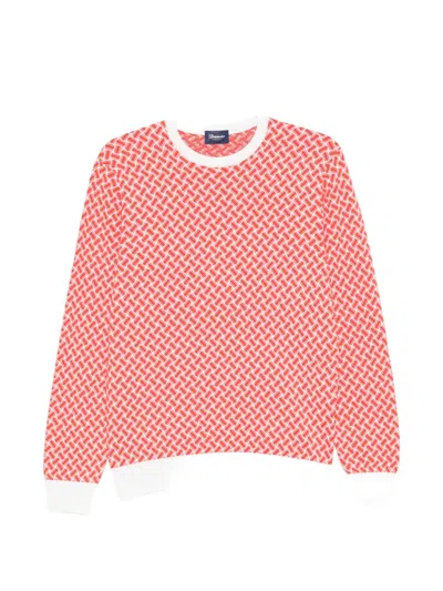 Drumohr Geometric-pattern Sweater In Red