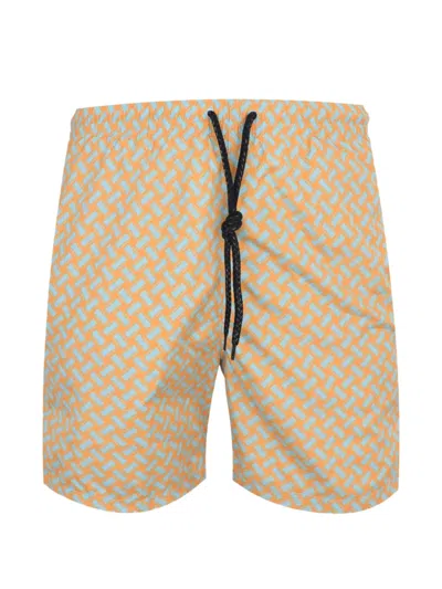 Drumohr Geometric-print Drawstring Shorts In Orange