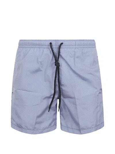 Drumohr Geometric-print Swim Shorts In Blue