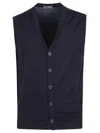 Drumohr Vest With Logo In Blue