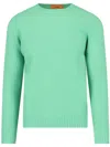 Drumohr Crew Neck Wool Long Sleeves Sweater In Green