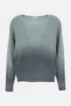 Drumohr Ombre-effect V-neck Sweater In Green