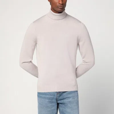 Drumohr Roll-neck Cashmere Sweater In Neutral