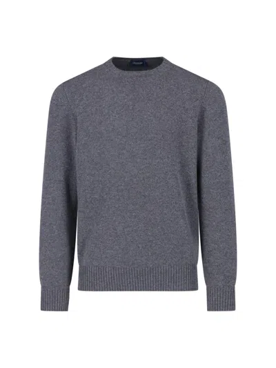 Drumohr Grey Cashmere Crewneck Sweater