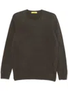 Drumohr Charcoal Grey Long Sleeve Crew Neck Sweater In Black