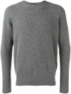 Drumohr Grey Lamb Wool Classic Jumper In Grey