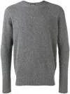 Drumohr Grey Lamb Wool Classic Jumper In Grey