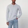Drumohr Lambswool Polo With Ribbed Cuffs And Hem In Gray