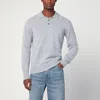 Drumohr Lambswool Polo With Ribbed Cuffs And Hem In Gray