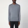Drumohr Grey Merino Wool Crew-neck Sweater